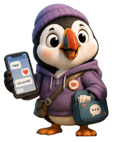 Chatter, the Social Puffin.